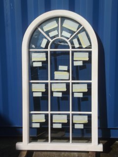painted softwood semi-circular curved arched window