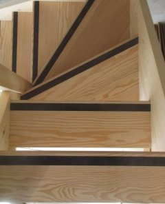 Douglas Fir Staircase with Black Rubber Anti Slip Inlay