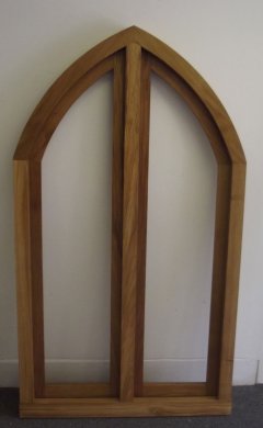 oak arched curved wooden window