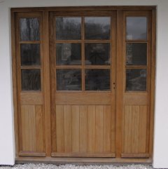 External wooden Oak Door with Side Lights