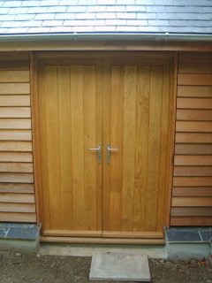 Double wooden Oak TG&V External Door and Frame