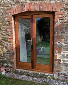 Iroko French Door Set