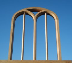 traditional handmade arched curved oak window