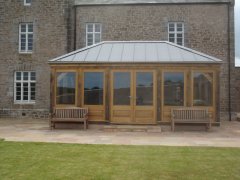 Oak screen french door double door set