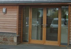 oak french double doors fully glazed full glazing sidelights