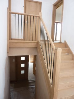 Oak Staircase Black Iron Spindles