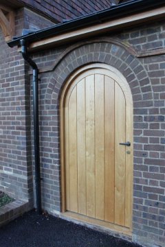 Oak external curved door and frame