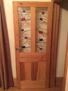 internal softwood door leaded coloured film glass