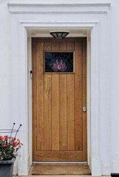 Oak with Stained glass TGV Door